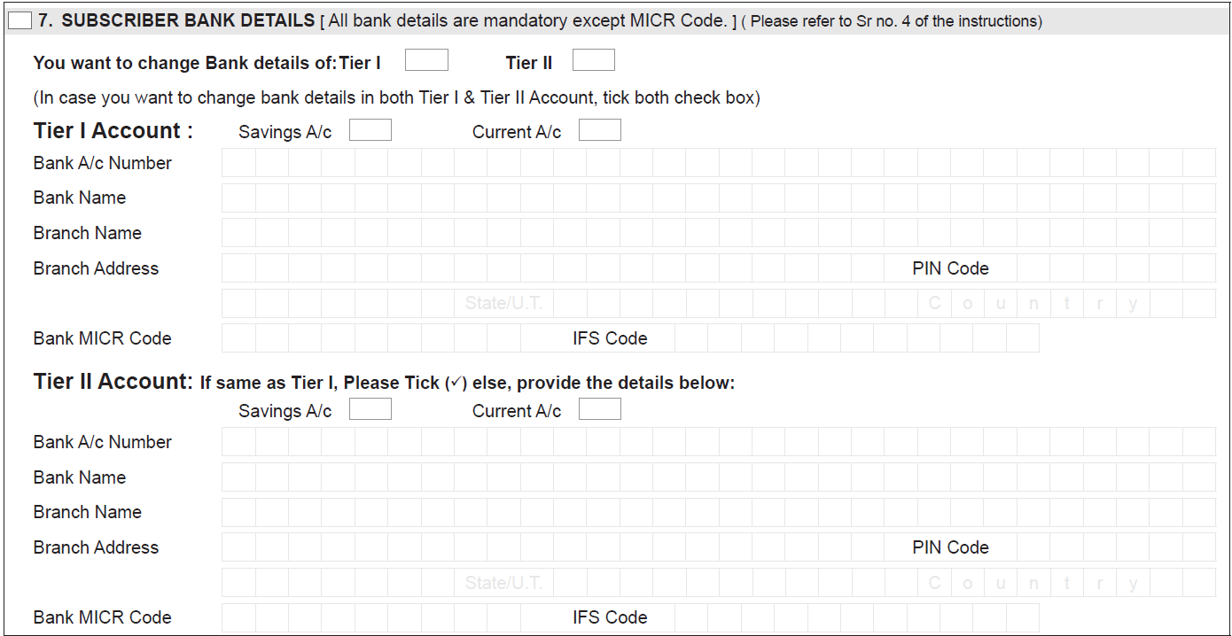 How to make changes/correction in NPS account details?