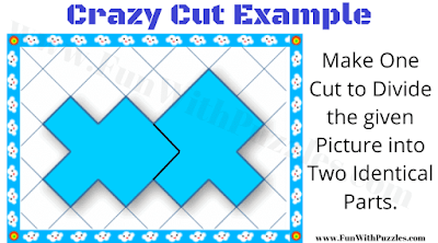 This image show the answer to the Crazy Cut Example Puzzle