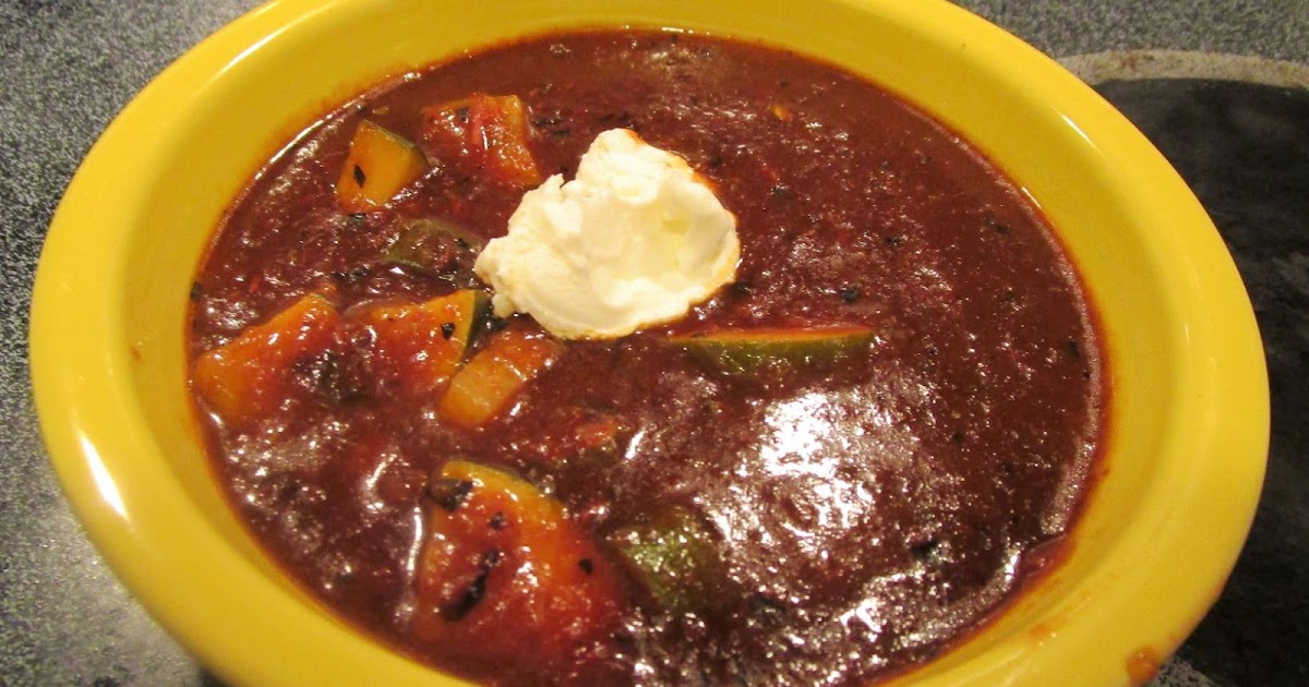 Fooding Around With The Kilted Cook Red Pepper & Zucchini Soup, Shrimp