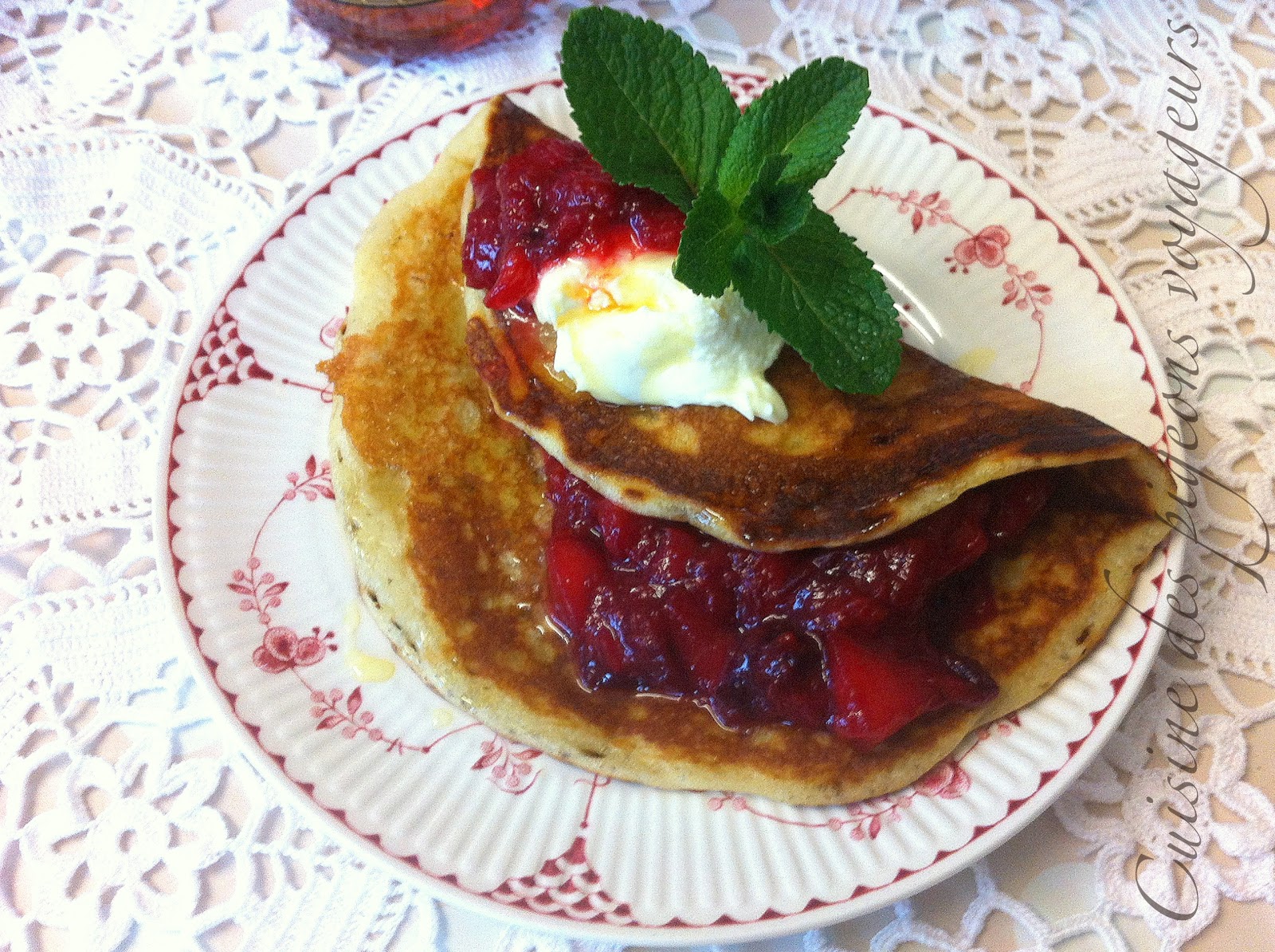 Chier de recettes...des pigeons voyageurs!! Pancakes à la compote de