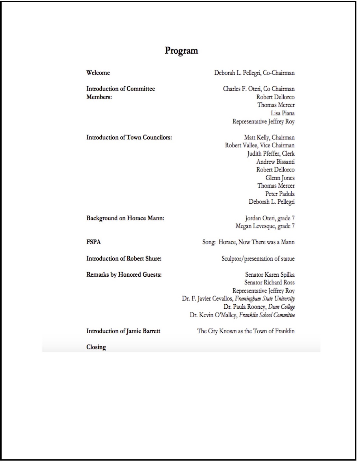 Franklin Downtown Partnership You're invited to the Horace Mann statue unveiling