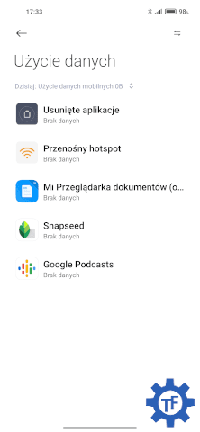 Sprawdzanie użytego internetu
