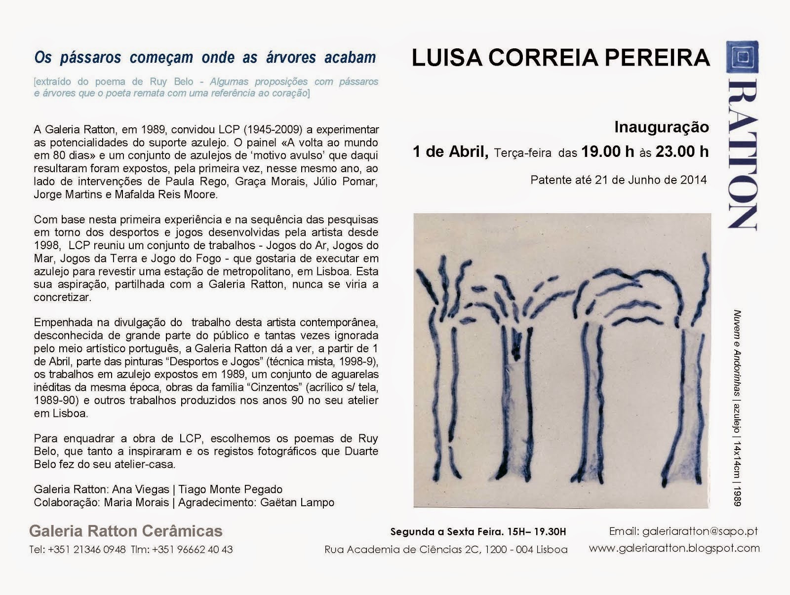 Luisa Correia Pereira . Abril 2014