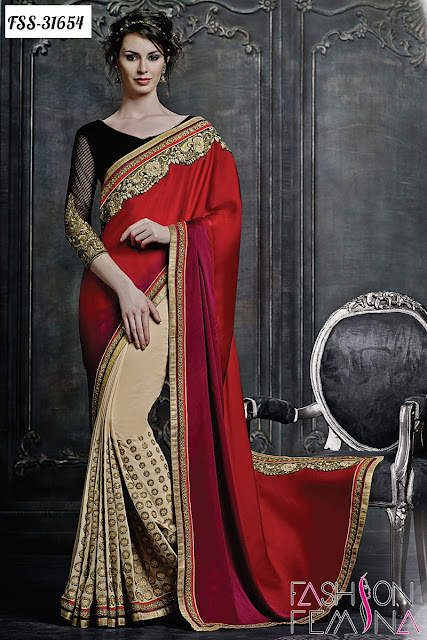 red wedding designer sarees collection