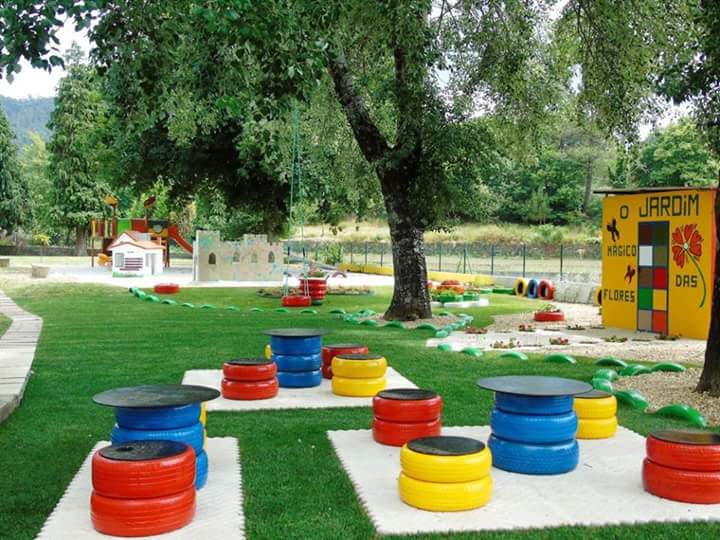 Juegos para niños hechos con neumáticos reciclados | Construccion y