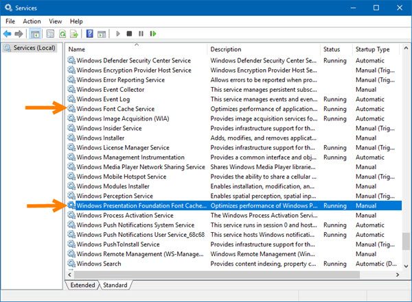 herbouw corrupte lettertypecache in Windows 10