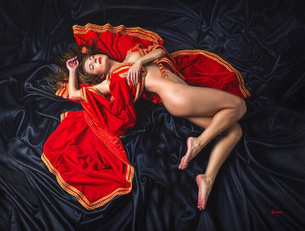 Douglas Hofmann pinturas foto-realistas mulheres sensuais