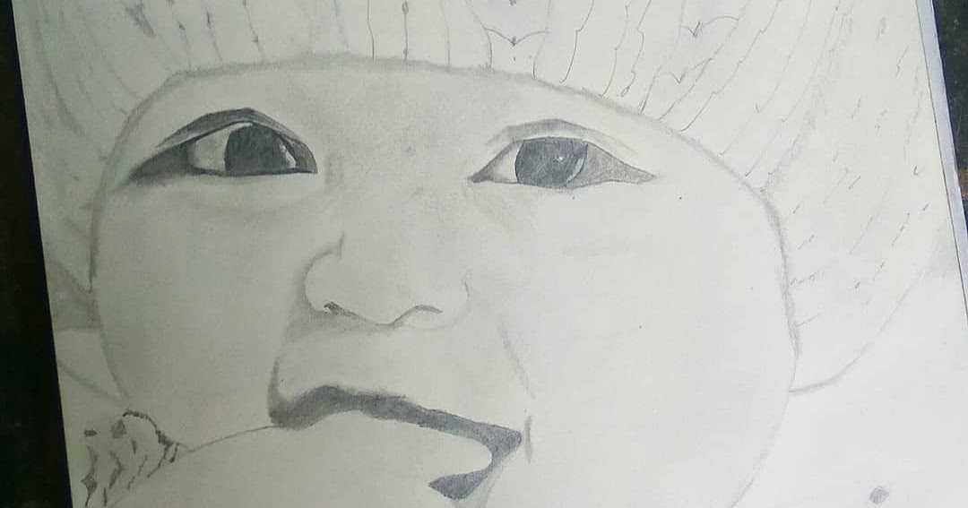 Cute baby pencil sketch