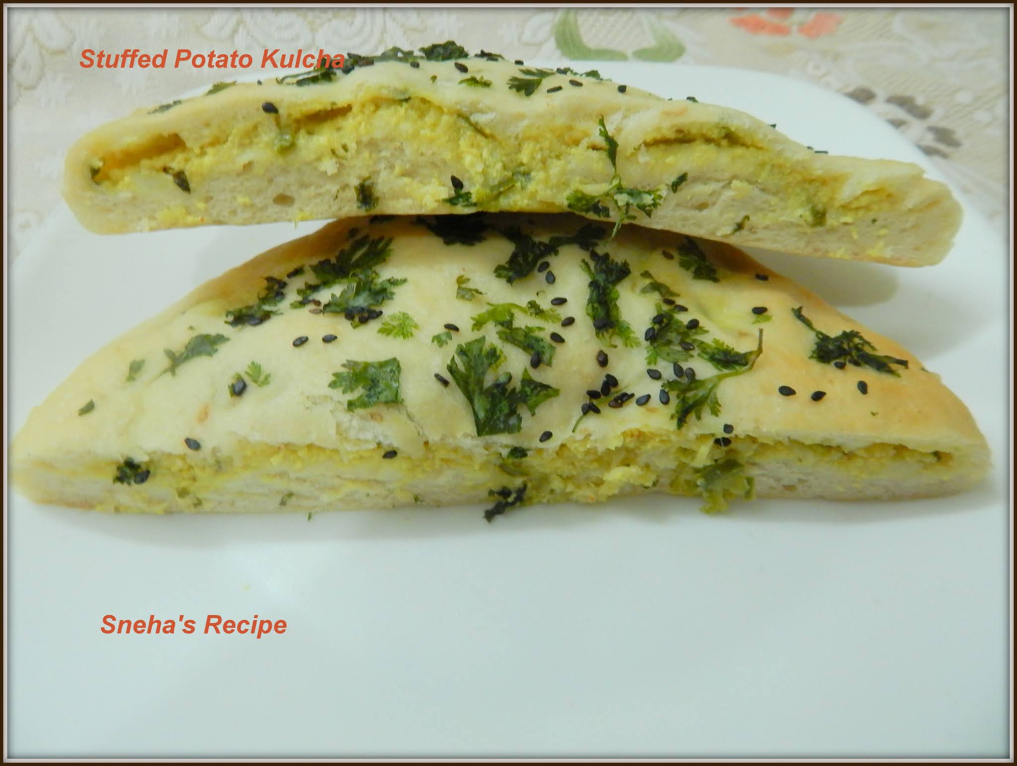 Stuffed Potato KulchaBreadBakers Sneha's Recipe