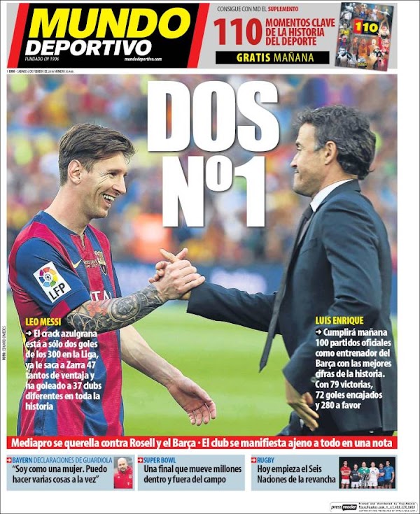 FC Barcelona, Mundo Deportivo: "Dos Nº1"