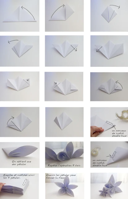 flores, papel, origami, manualidades