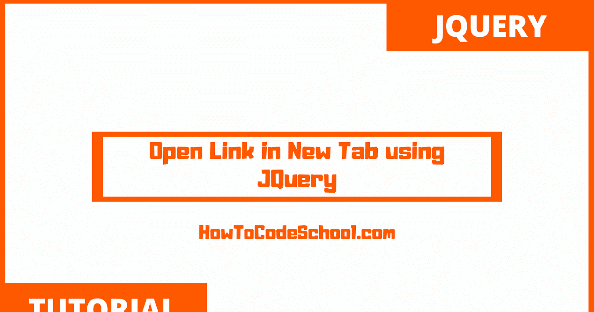 Open Link in New Tab using JQuery