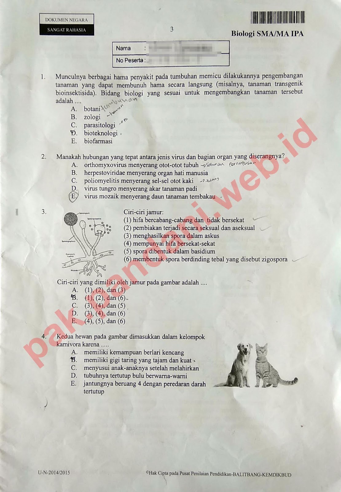 Download Soal Un Biologi Sma Tahun Pelajaran 2014 2015 Paket Soal 2 Blog Pak Pandani
