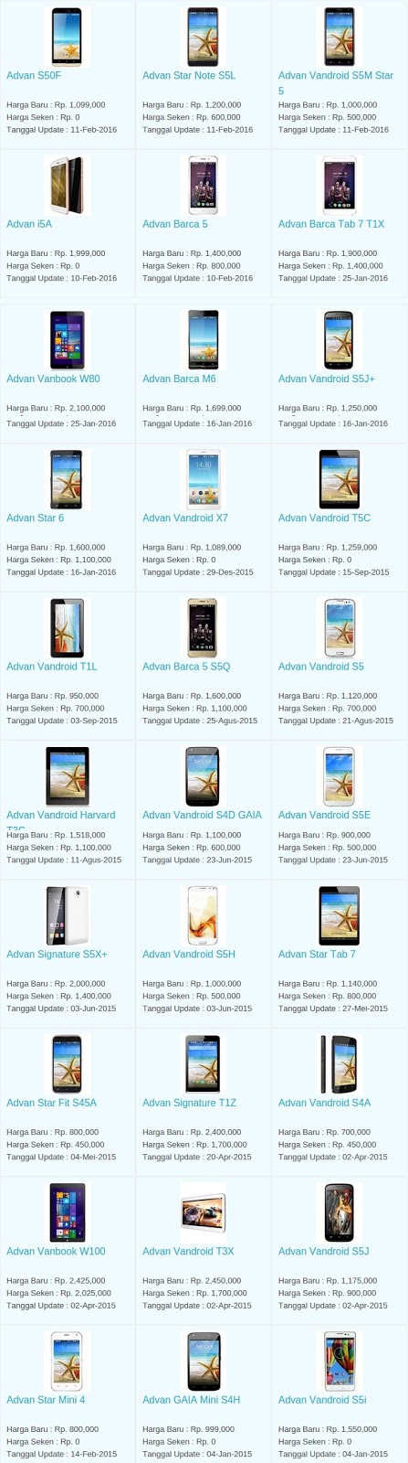 Daftar Harga Terbaru Hp Advan Maret 2016 Daftar Harga Terbaru Hp Advan Maret 2016