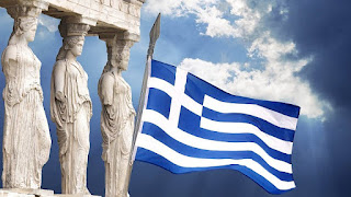 La-bandiera-Greca e il Partenone