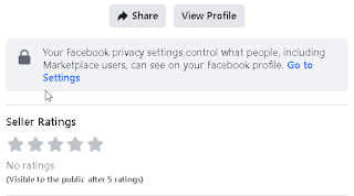 Facebook Market Place: Update on Seller and Buyer Ratings.