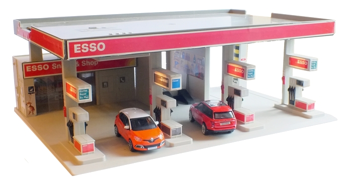 Auto Garage Accessorio casa delle bambole miniatura Garage esso BENZINA PUMP & esso segno 