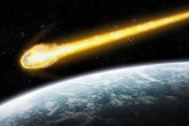 meteoro em direção a terra