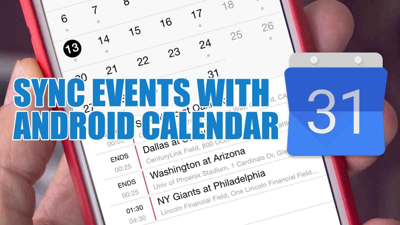 Sync Events with Android Calendar Google Calendar and By Default