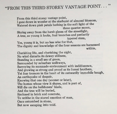 From This Third Storey Vantage Point poem by Dave Waller that featured in Notes From Hostile Street