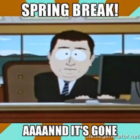Spring break...aaaannnd it's gone. (from www.traceeorman.com)