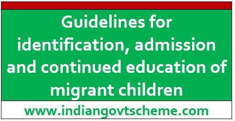 Guidelines for identification, admission