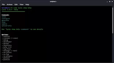 lynis help menu