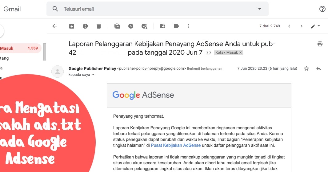 Cara Mengatasi Masalah Ads Txt Pada Google Adsense Blog Cara Mengatasi Masalah Ads Txt Pada Google Adsense Blog