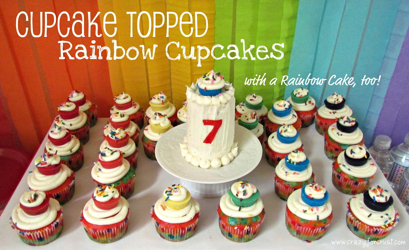 cupcake topped rainbow cupcakes crazy for crust