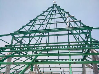 Proyek Kaso Reng Masjid Ramadhan Soehat Malang Rangka atap baja berat wf Masid Ramadhan
