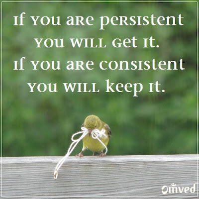 If you are persistent you will get it. If you are consistent you will keep it.