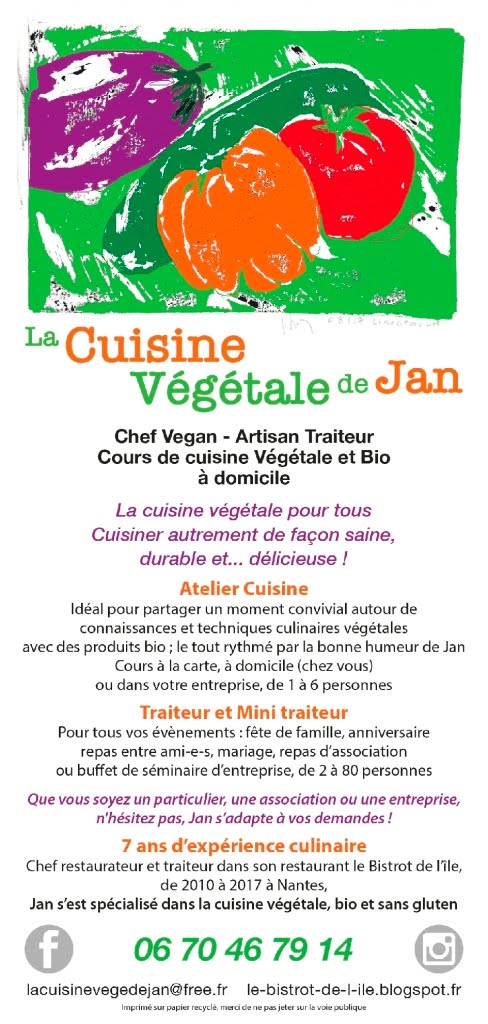 @La Cuisine vegetale de Jan, Chef à domicile, Artisan Traiteur et Cours de Cuisine VéGétaLe et Bio