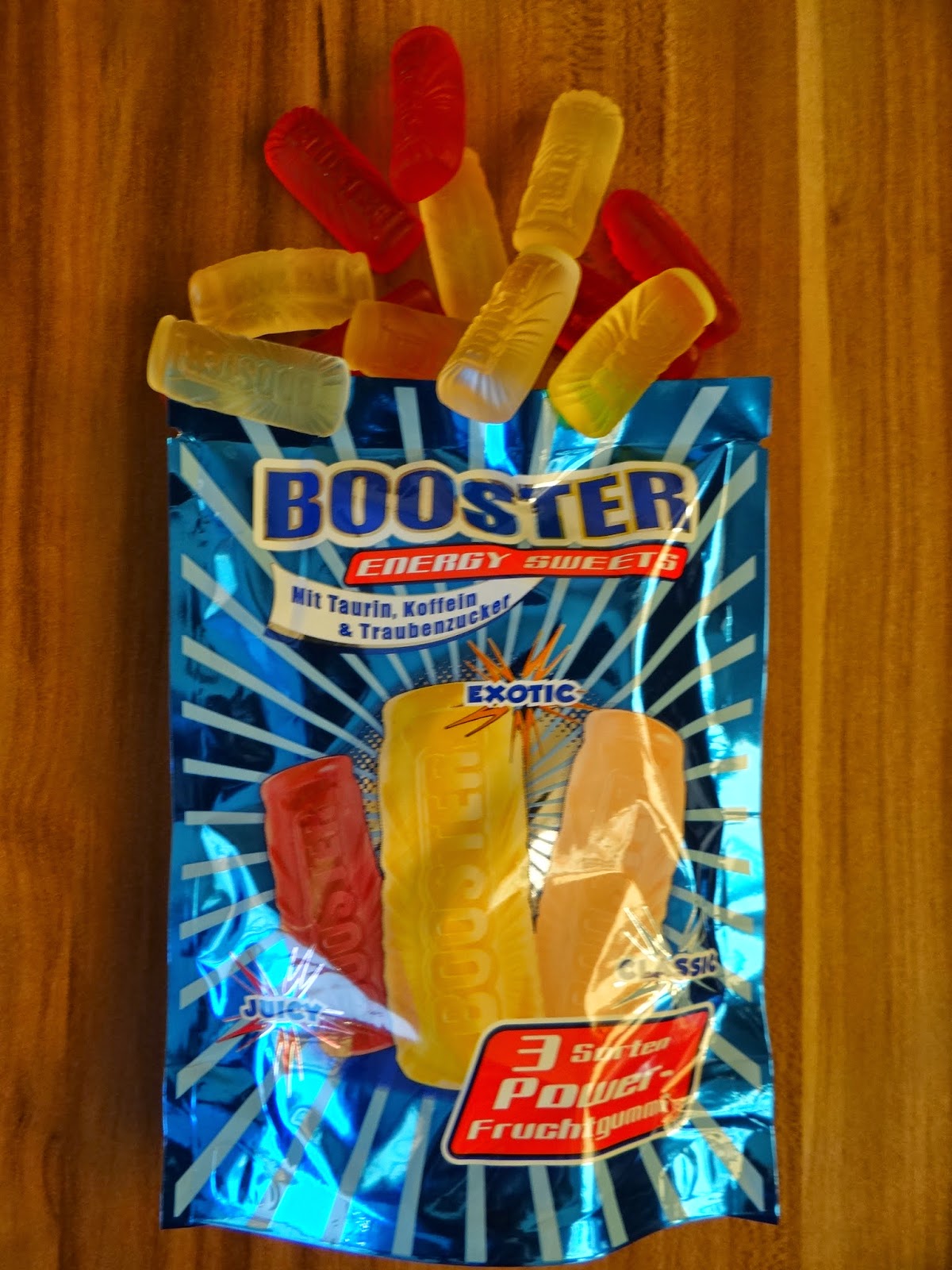 Heike's Teststübchen: Booster Energy Sweets jetzt auch als Fruchtgummi.