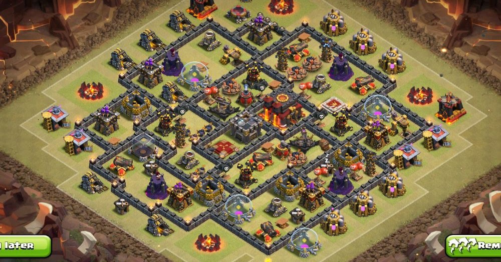 Diseños de aldeas. Ayuntamiento Nivel 9. Bases de Guerra. Clash of