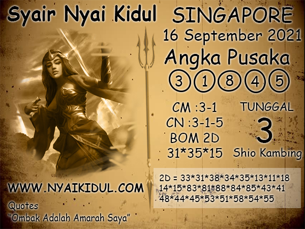 Syair Nyai Singapore 16 September 2021
