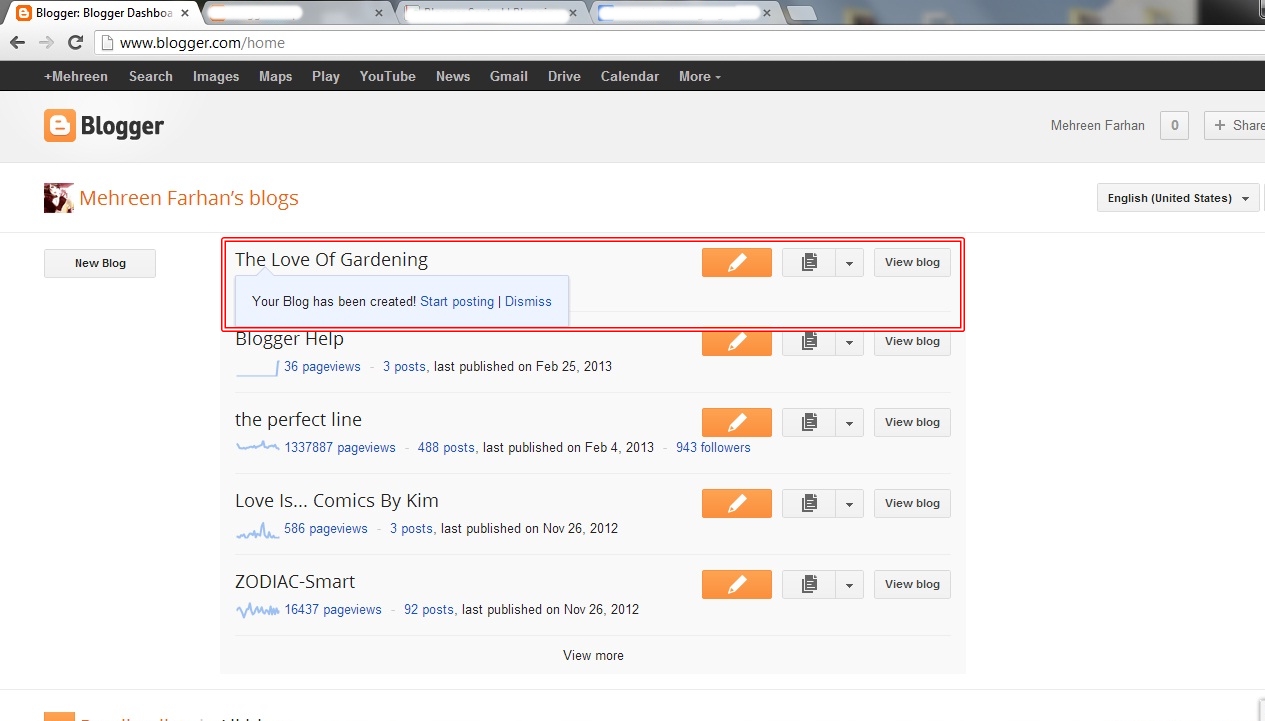 How To Create A New Blog On Blogger | the perfect line