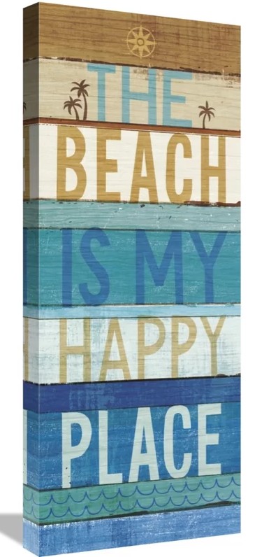 The Beach is my Happy Place Wood Sign