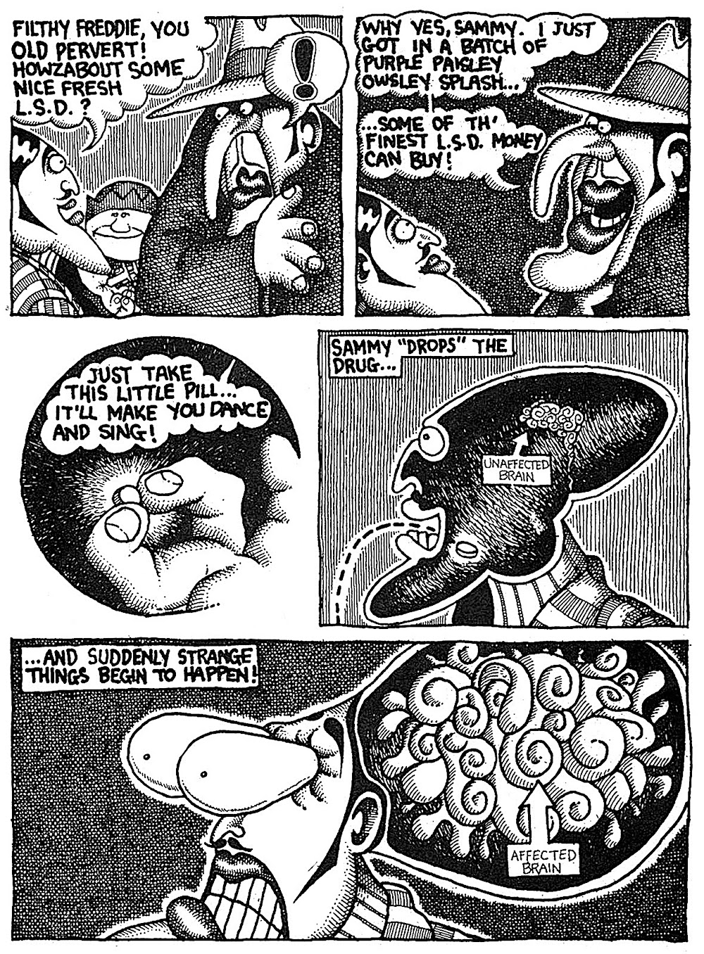 Skip Williamson Skip Williamson drug trip cartoon with Snappy Sammy Smoot