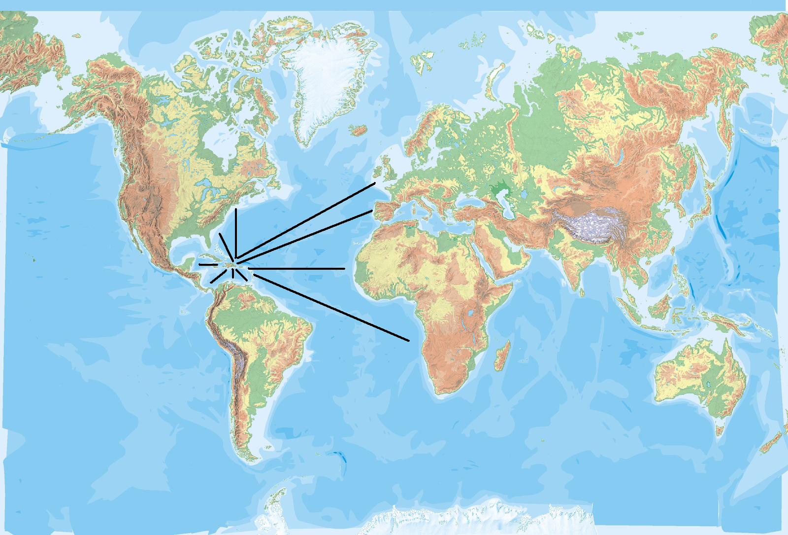 Localización y ubicación Geográfica de la Isla de Santo Domingo.