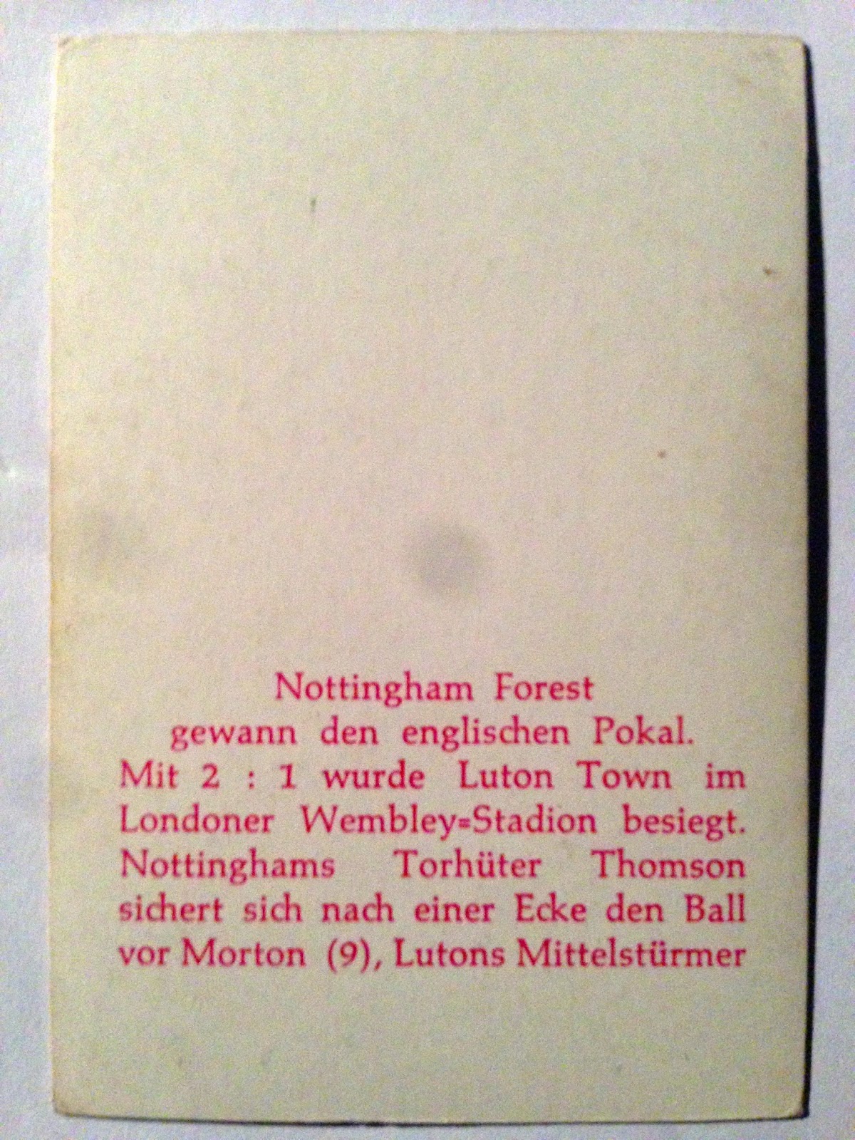 NFFC Cards & Stickers Internationaler Fussball Nottingham Forest