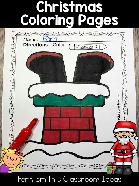 Seventy-Five Christmas Coloring Pages to add some joy and fun to your classroom this holiday season! Your Students will ADORE these Coloring Book Pages for Christmas, add it to your plans to compliment any Christmas activity! Seventy-Five {75} Coloring Pages For Some Christmas Fun in Your Classroom from Fern Smith's Classroom Ideas!
