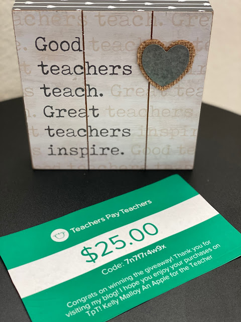 $25 Teachers pay Teachers Gift Card Giveaway