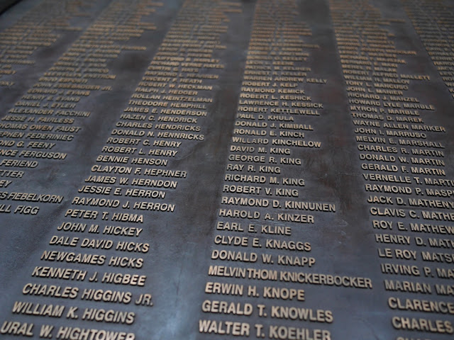 names of Americans who died in the Korean War on display at the War Memorial of Korea