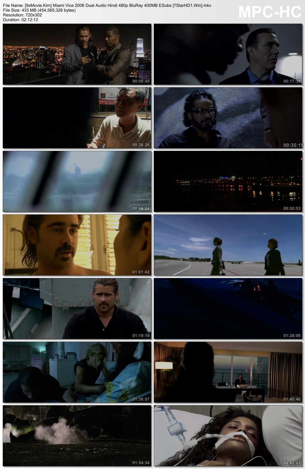Miami Vice 2006 Dual Audio Hindi 480p BluRay x264 400MB ESubs