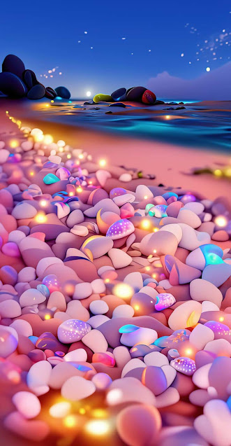 خلفية حجارة الشاطئ السحرية ، خلفيات حلوه للايفون بدقة HD