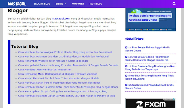 mastagul.com Cara Membuat SITEMAP Blog Per Label Terbaru Dengan Mudah dan Terlihat Rapi