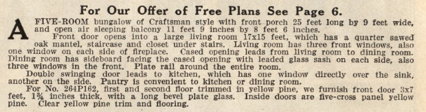 Sears Elmwood interior description from 1914 Sears Modern Homes catalog