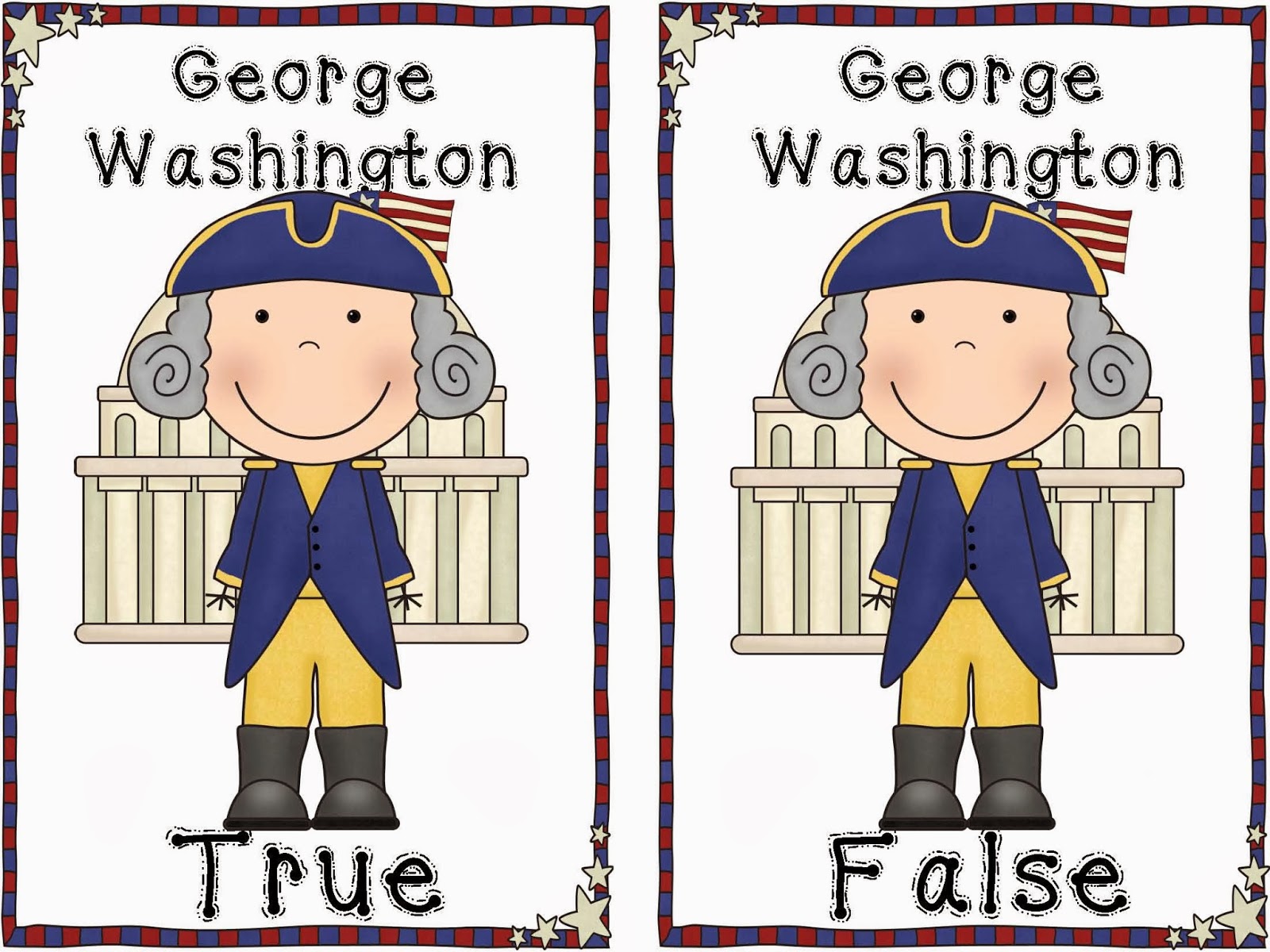 http://www.teacherspayteachers.com/Product/George-Washington-True-and-False-Pocket-Chart-Activity-1059355