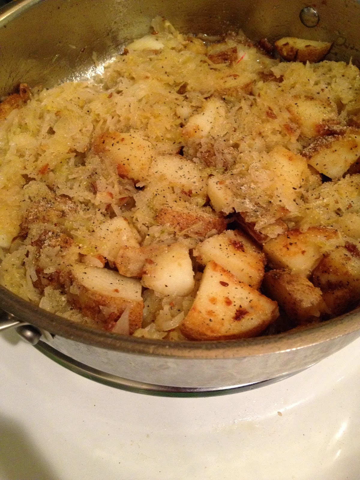 Gingerlocks' Kitchen Pork Chops with Creamy Sauerkraut and Potatoes