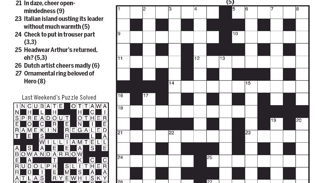 National Post Cryptic Crossword Forum Saturday December 4 2021 Well Versed In New England